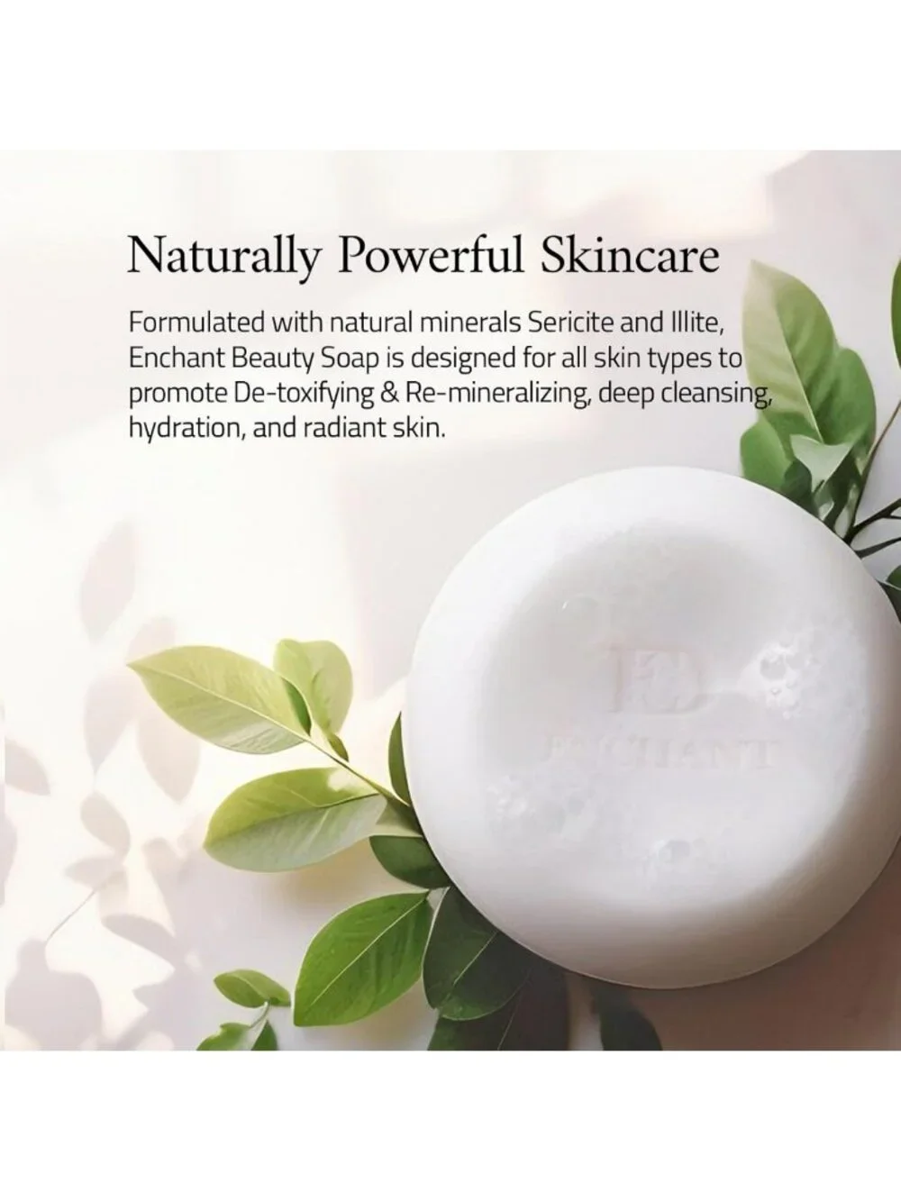 Mineral Facial Cleansing Bar with Sericite & Illite Clay for Smooth, Radiant